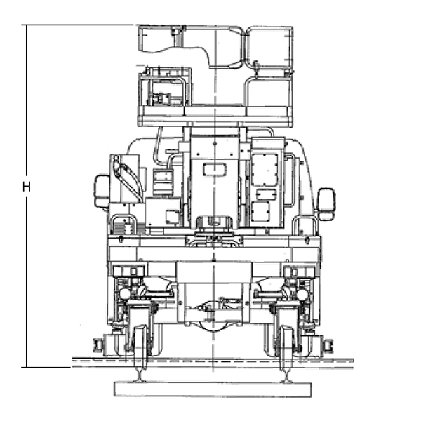軌陸高所作業車 寸法図