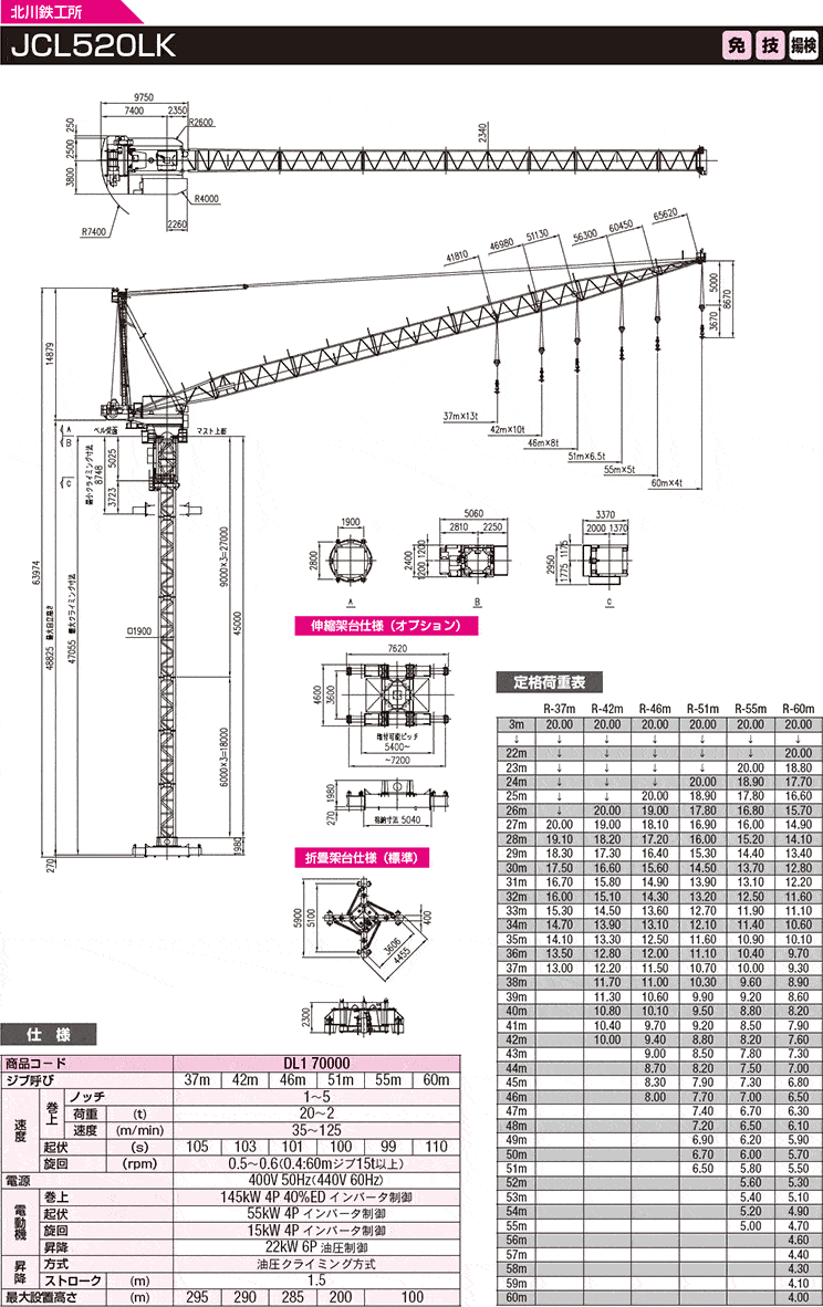 クライミングクレーン JCL520LK