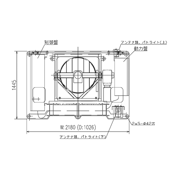 ジャイロマスター（吊荷旋回制御装置）　寸法図