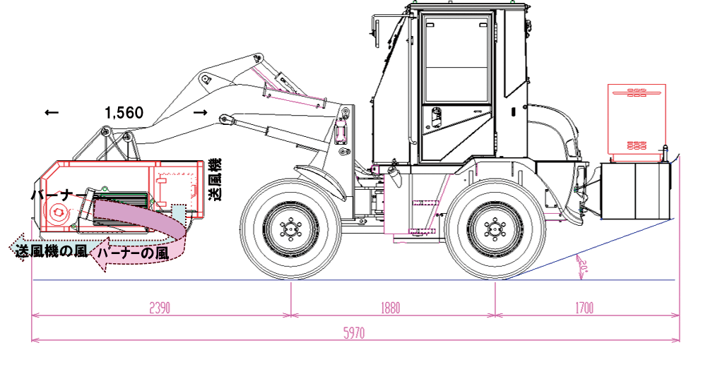 路面乾燥車　寸法図