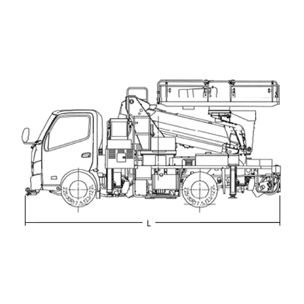 軌陸高所作業車　寸法図