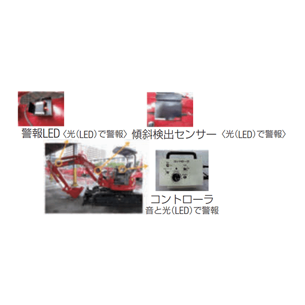 センサー 架線接近センサー バックホー用　取付イメージ