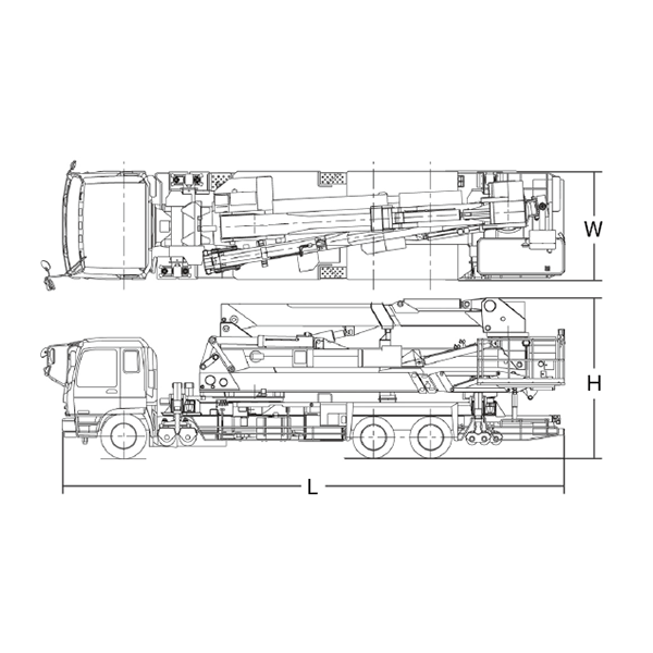 大型橋梁点検車 寸法図
